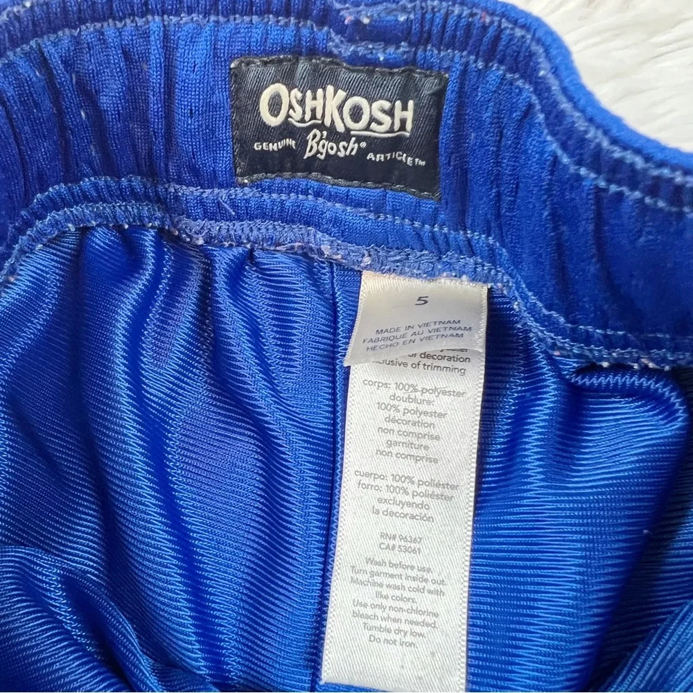 Oshkosh boy’s size 5 set of 2‎ striped casual shorts elastic waist in blue gray
